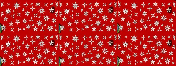 Çiçekli karalama şeklinde Raster çiçek deseni. Yumuşak, bahar çiçekli arka plan. Kırmızı renkte çiçekler.