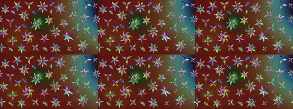 Çiçek buketleriyle klasik bir eskiz şekli. Kahverengi renklerde. Raster illüstrasyonu.