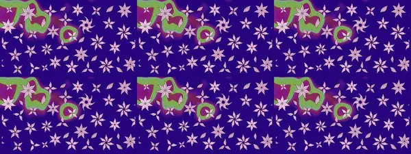 Çiçek buketleriyle klasik bir eskiz şekli. Mavi renklerde. Raster illüstrasyonu.