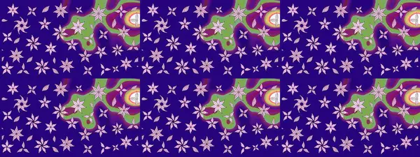 Moda baskıları için zarif bir şablon. Modern çiçek arkaplanı. Halk tarzı. Parlak renkli çiçekleri ve mavi yaprakları olan harika bir çiçek deseni..