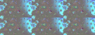 Raster illüstrasyonundaki çiçek desenli çizim. Suluboya tarzında gri renkte çiçekler.