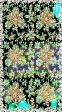 Tarafsız renklerde, altın elementlerle pürüzsüz bir desen. Şam tasarım için kusursuz desen.