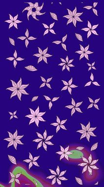 Raster çiçek izi. Çiçek mavisi eskiz deseni. Klasik taslak çizimi. Raster Yumuşak kumaş deseni.