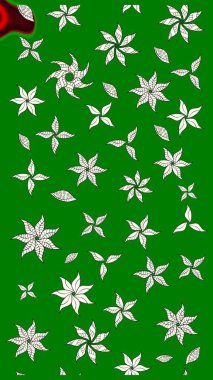 Düz Çiçek Elementleri Tasarımı. Güzel çiçek deseni. Yeşil renkli çiçekler. Renkli Bahar Teması çizim şablonu.