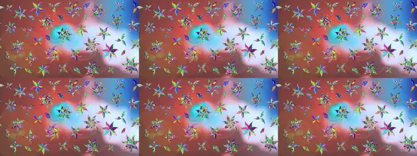 Küçük çiçekteki sevimli çiçek deseni. Raster illüstrasyonu. Güzel karalamalı çiçek desenli çizim. Güzel kumaş deseni.