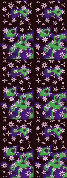 Raster illüstrasyonundaki çiçek desenli çizim. Renkli Bahar Teması eskiz kalıbı. Düz Çiçek Elementleri Tasarımı. Süslü kumaş deseni.