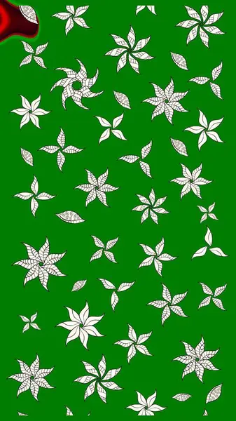 Düz Çiçek Elementleri Tasarımı. Güzel çiçek deseni. Yeşil renkli çiçekler. Renkli Bahar Teması çizim şablonu.