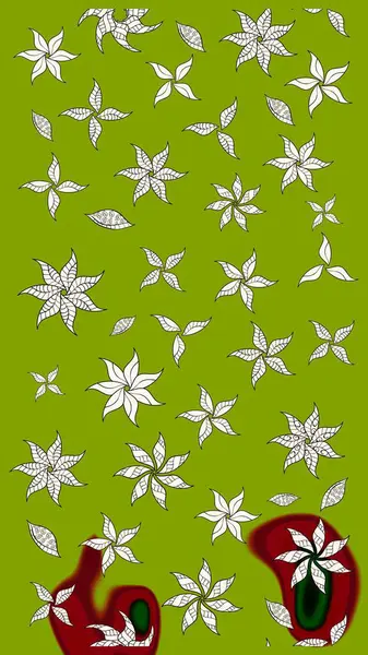 Güzel kumaş deseni. Raster suluboya deseni, narin çiçekler, yeşil çiçekler, tebrik kartı şablonu..