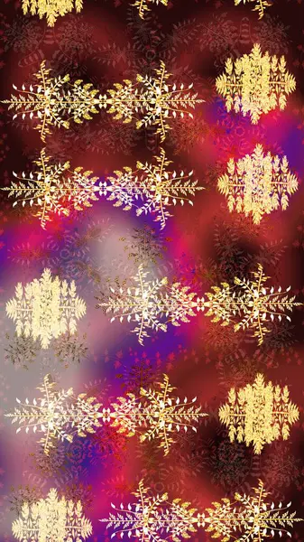 Renkli arka planda izole kar taneleri. Yüzey için tekrarlanan doku, ambalaj kağıdı, kahverengi, kırmızı ve mor renkler. Raster illüstrasyonu. Kış kar tanesi, raster arkaplan.