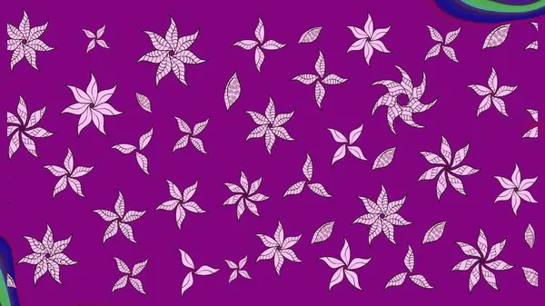 Raster çiçek izi. Klasik taslak çizimi. Çiçeksel mor çizim deseni.