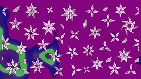 Hint süsü. Renkli süs kenarı. Çizim kalıbı. Mor renklerde. Raster illüstrasyonu. Çiçek duvar kağıdı.