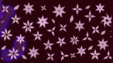 Düz Çiçek Elementleri Tasarımı. Raster illüstrasyonu. Çiçekli çiçek deseni, suluboya. Kahverengi renkli çiçekler. Renkli Bahar Teması çizim şablonu.