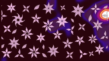 Şirin çiçekli, desenli, kahverengi renkli bir eskiz deseni. El çizimi çiçek çizimi deseni (fayans). Tekstil için suluboya çizim deseni.