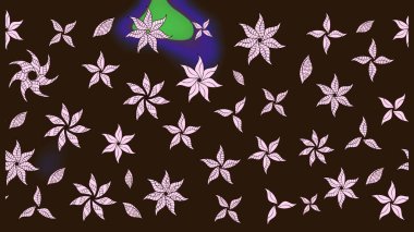 Yumuşak, bahar çiçekli arka plan. Çiçekli karalama şeklinde Raster çiçek deseni. Kahverengi renkte çiçekler.