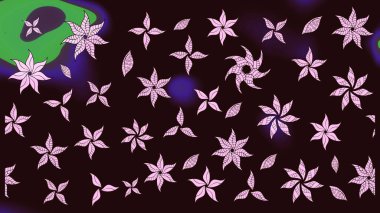 Raster. Kahverengi renkte güzel çiçekler, suluboya desenli eskiz deseni, duvar kağıdı, kart veya kumaş için fayanslı..