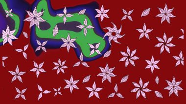 Yumuşak, bahar çiçekli arka plan. Çiçekli karalama şeklinde Raster çiçek deseni. Kırmızı renkte çiçekler.