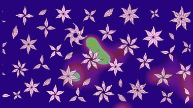 Mavi renkli çiçekler. Düz Çiçek Elementleri Tasarımı. Renkli Bahar Teması eskiz kalıbı. Raster illüstrasyonunda çiçek deseni çizimi.