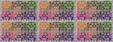 Kusursuz çiçek deseni duvar kâğıdı olarak kullanılabilir. Raster illüstrasyonu. Gri renkli çiçekler.