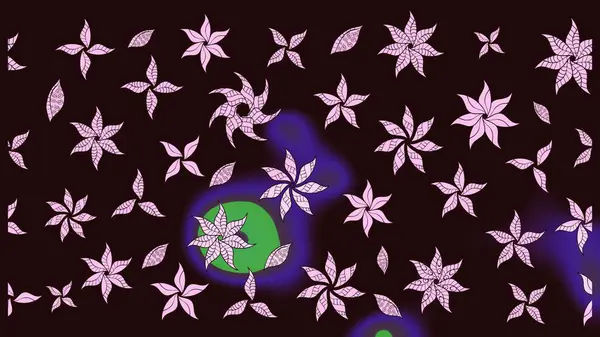 Raster illüstrasyonu. Kahverengi renkli çiçekler. Tropikal çizim çiçek deseni.