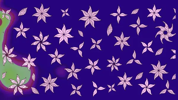 Suluboya çizimi. El çizimi. Mavi renkli çiçekler. Çiçekli çizim deseni.