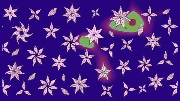 Mavi renkli çiçekler. Çiçek desenli eskiz. Tişört baskısı için çiçek boyama rasteriName.