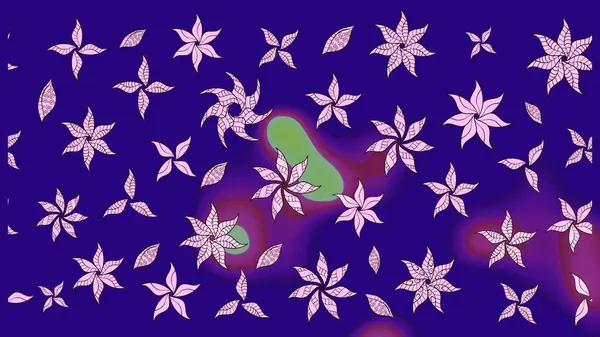 Mavi renkli çiçekler. Düz Çiçek Elementleri Tasarımı. Renkli Bahar Teması eskiz kalıbı. Raster illüstrasyonunda çiçek deseni çizimi.