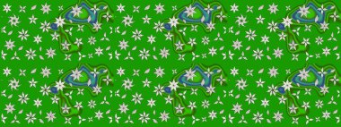 Soyut etnik raster çizim kalıbı. Kabile sanatı boho baskısı, klasik çiçek arkaplanı. Arkaplan dokusu, duvar kağıdı, yeşil renkli çiçek teması.