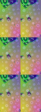 Tarafsız renklerde. 3D çiçekler, eskiz. Raster illüstrasyonu.