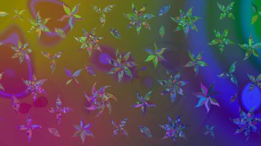 Raster illüstrasyonu. Kahverengi renklerde. Çiçekli güzel suluboya desen.