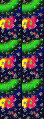 Motley illüstrasyonu. Robot resim. Küçük çiçekte güzel bir desen. Küçük renkli çiçekler. Moda baskıları için zarif bir şablon. Çiçekli yaz çiçekleri.