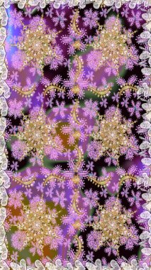 Altın elementlerle nötr renklerde altın desen. Barok tarzında kusursuz bir doğulu süsü. Geleneksel klasik altın desen. Raster doğulu süsü.