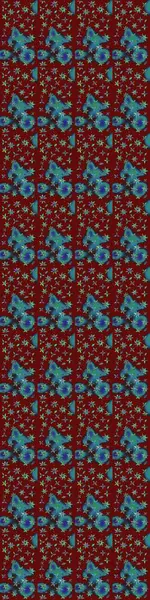 Çizgi çizimi kalıbı. Raster Moda kumaş deseni. Şirin çiçekler..