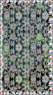 Renkli çiçekler. Raster illüstrasyonunda kusursuz çiçek deseni. Renkli Bahar Temalı Kusursuz Arkaplan. Düz Çiçek Elementleri Tasarımı.