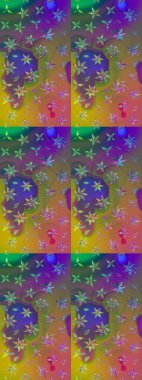 Arkaplan dokusu, duvar kağıdı, yeşil renkli çiçek teması. Kabile sanatı boho baskısı, klasik çiçek arkaplanı. Soyut etnik raster çizim kalıbı.