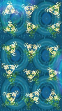 Raster kar taneleri arka planda. Soyut kar taneleri arkaplanda izole edilmiş düz dizayn. Kar taneleri deseni. Kar tanesi rengarenk desen. Raster illüstrasyonu.