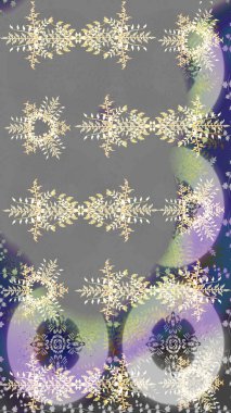 Kar tanesi süs desen. Snowflakes desen. Kar taneleri arka plan. Arka plan üzerinde izole soyut kar taneleri ile düz tasarım. Raster illüstrasyon.