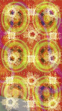 Yeni yıl kar tanesi. Düz kar karalama ikonları, yılbaşı afişi için kar taneleri silueti, kartlar. Hoş soyut kar taneleri sarı, turuncu ve bej renkler üzerine raster tasarımı.