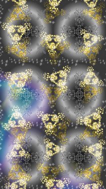 Raster illüstrasyonu. Gri, nötr ve bej kar taneleri. Noel için tatil tasarımı, yeni yıl moda baskıları. Kar tanelerinin soyut arkaplanlı Noel arkaplanı. Güzel tasarım..