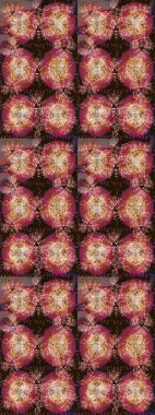 Kahverengi, kırmızı ve bej renkli kar taneleri. Raster illüstrasyonu. Renkli arka planda izole tatlı kar taneleri.