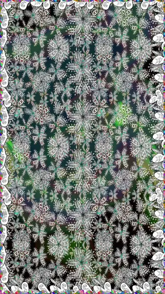 Renkli çiçekler. Raster illüstrasyonunda kusursuz çiçek deseni. Renkli Bahar Temalı Kusursuz Arkaplan. Düz Çiçek Elementleri Tasarımı.