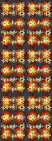 Noel stili. Kahverengi, gri ve kırmızı renkte kar taneleri. Raster illüstrasyonu.