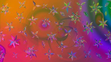 Küçük çiçekli şirin bir desen. Çiçek ve yapraklı çiçek deseni. Raster illüstrasyonu.