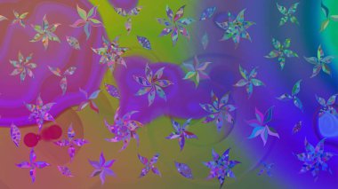 Küçük çiçekteki sevimli çiçek deseni. Mor renkte çiçekler.