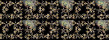 Renkler. Noel ve yeni yıl moda baskıları için tatil tasarımı. Kar tanelerinin soyut arkaplanlı Noel şablonu. Raster illüstrasyonu. Siyah kar taneleri.