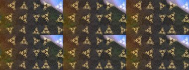 Çok renkli, kahverengi ve yeşil zarif küçük çiçekler ve gri, kahverengi ve yeşil renkli komik böcekler, raster desen, illüstrasyon.