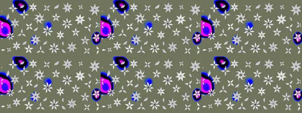 Çiçek yeşili eskiz deseni. Raster çiçek izi. Klasik taslak çizimi. Raster Yumuşak kumaş deseni.