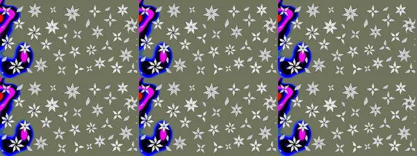 Çiçek desenli çizim. Düz Çiçek Elementleri Tasarımı. Asya tekstil tarzında. Raster illüstrasyonu. Güzel kumaş deseni. Renkli Bahar Teması çizim şablonu.