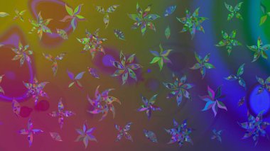 Raster illüstrasyonu. Kahverengi renklerde. Çiçekli güzel suluboya desen.