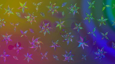 Kahverengi renklerde. 3D çiçekler, eskiz. Raster illüstrasyonu.