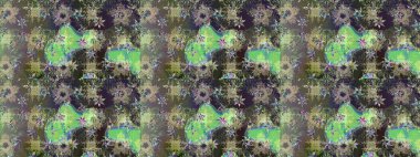 Raster illüstrasyonundaki çiçek desenli çizim. Gri renkli çiçekler.